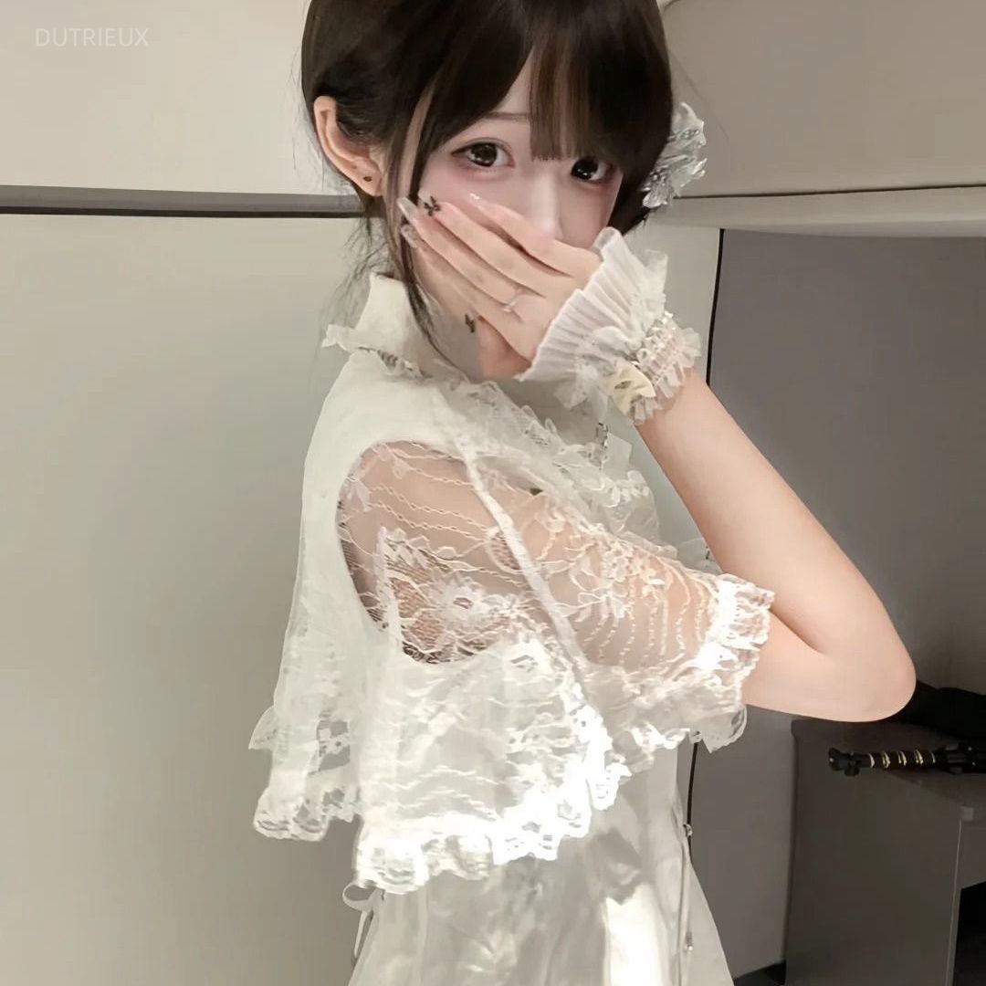 Korean Style A Line Shirt Dress - Japanse Gotische Y2k Stijl Strass Strikjurk