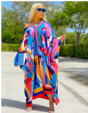 Boho Summer Beach Maxi Dress - Multicolor Koeweit Nieuwe Boho Sexy V-Nexk