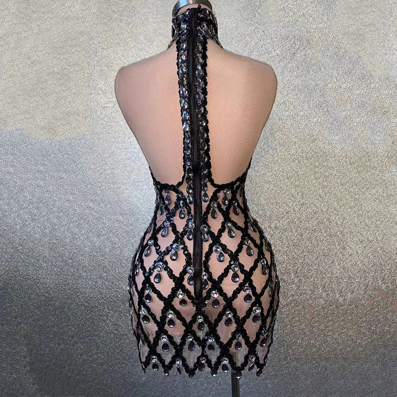 Sparkly Rhinestone Mesh Halter - Sparkly Rhinestone Club Party Dress recensie en prijs