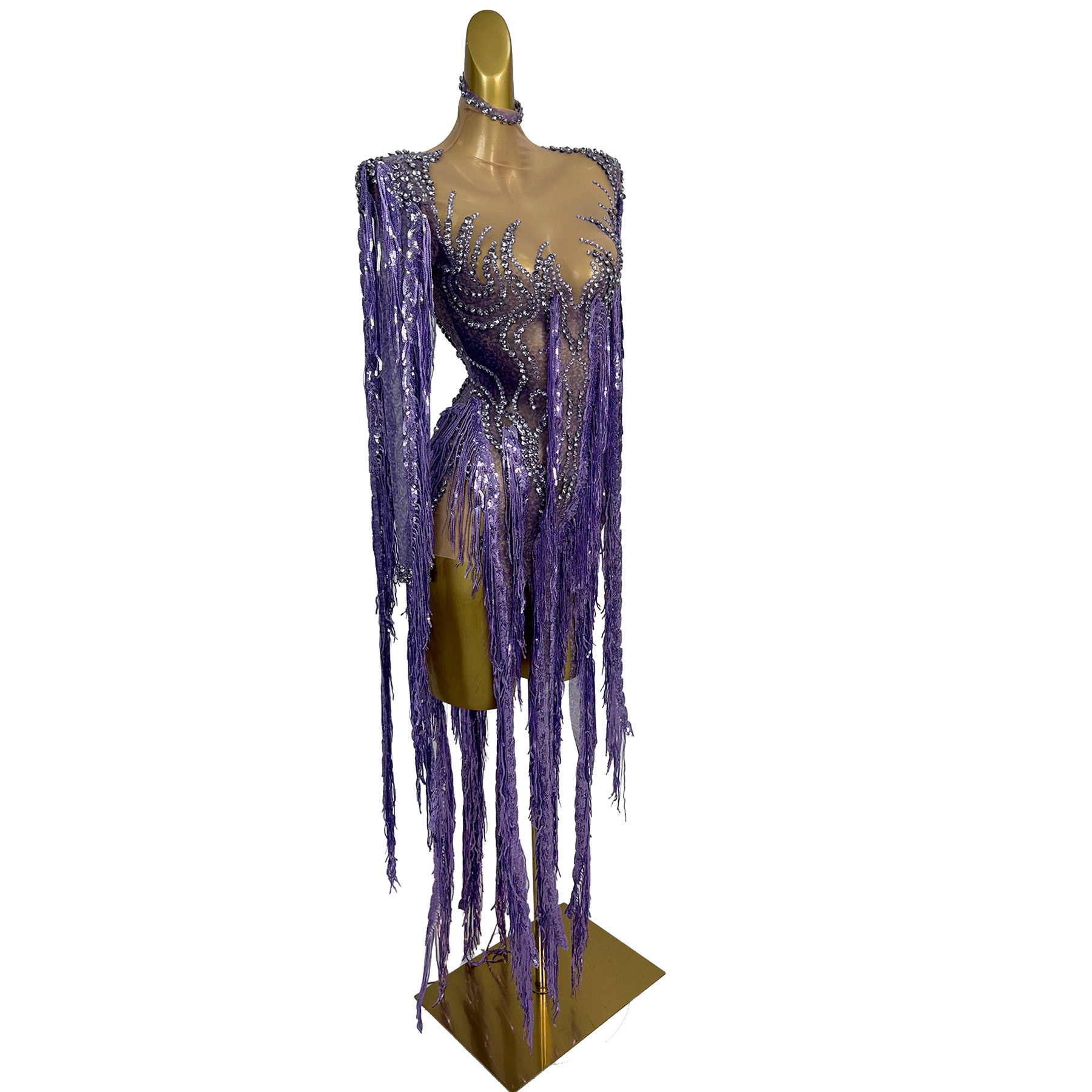 Glinsterende strass lange fran - Sparkly Rhinestone Club Party Dress recensie en prijs