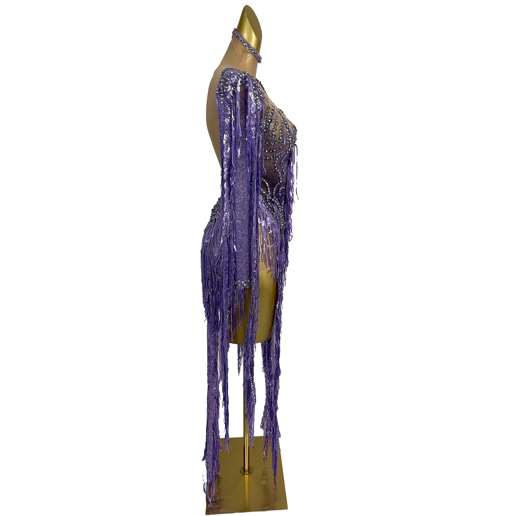 Glinsterende strass lange fran - Sparkly Rhinestone Club Party Dress recensie en prijs