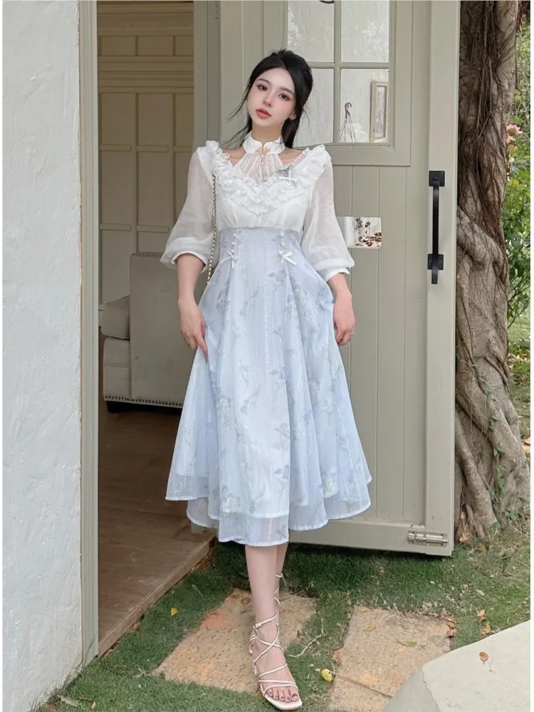 Elegante Vrouwen Zomer Franse  - French Vintage Floral Midi Dress recensie en prijs
