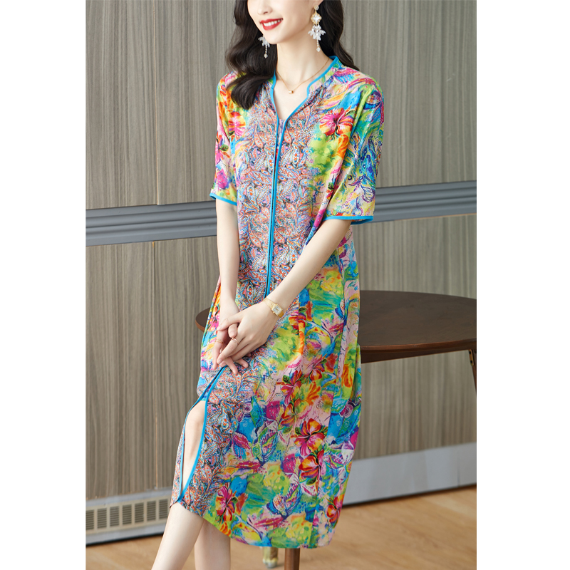 2024 Nieuwe Roze Bloemen Mulbe - French Vintage Floral Midi Dress recensie en prijs
